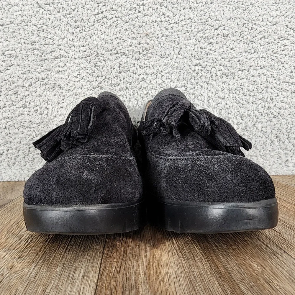 Wonders Women Black Suede Tassel Wedge Loafer Shoes Size‎ 38 EU US 7.5